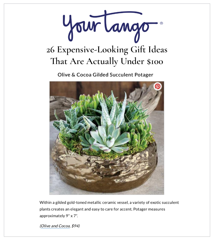 Our Gilded Succulent Potager Highlighted on YourTango.com