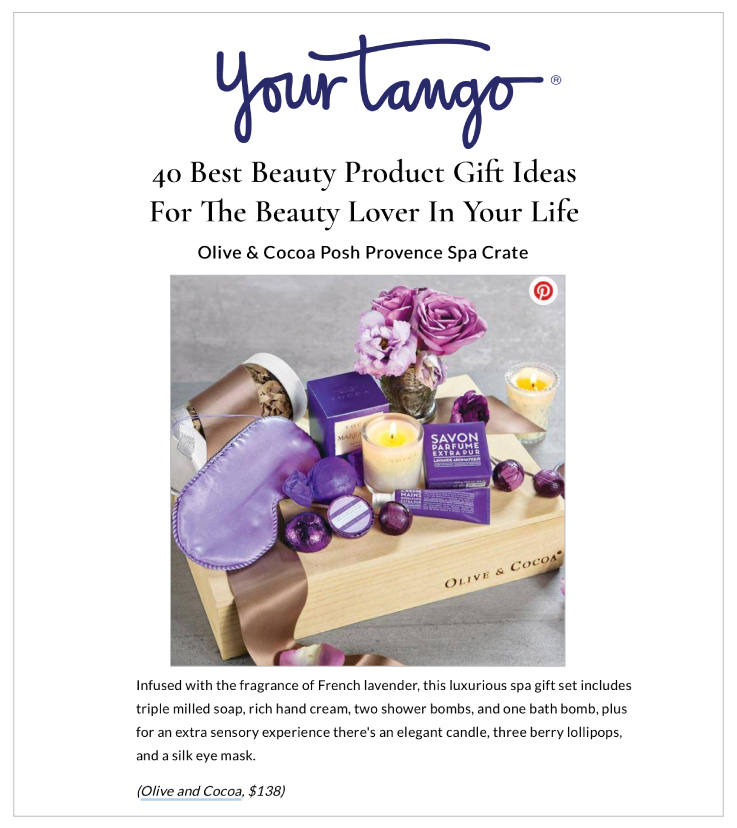 YourTango.com featured our Posh Provence Spa Crate 