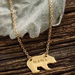 Mama Bear Gold Necklace