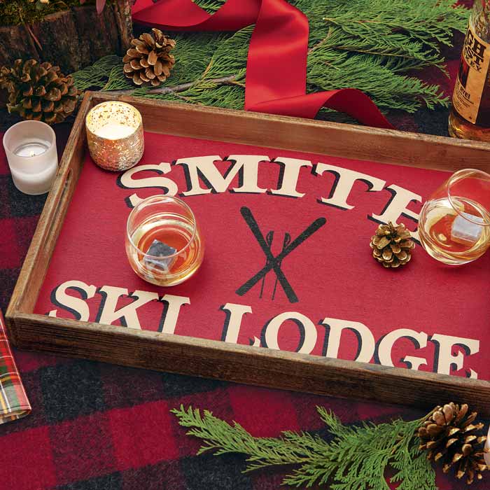 Personalized Ski Lodge Tray
