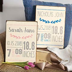 Product Image of Customized Birth Announcement Board