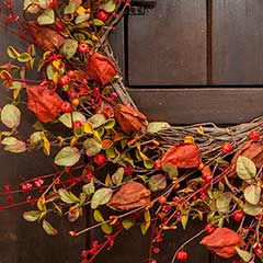 Chinese Lantern & Berry Wreath