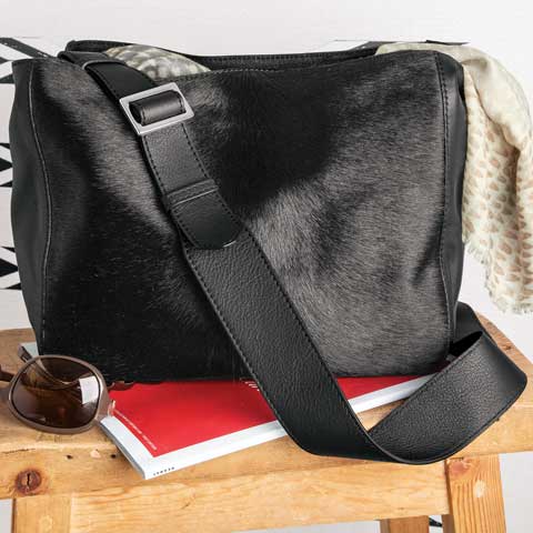 Midnight Leather & Hide Bag