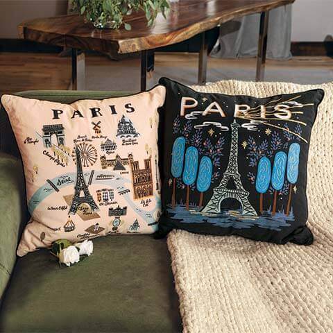 Bonjour & Bonne Nuit Pillow Set