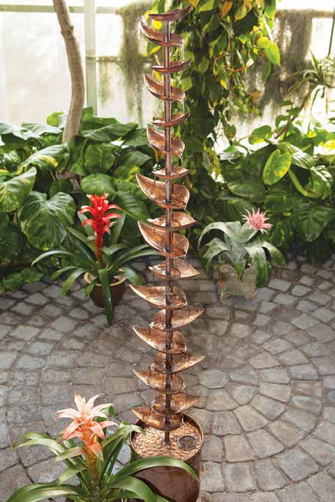 Aged Patina Leaf Fountain
