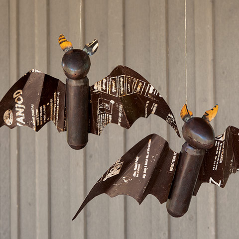 Reclaimed Metal Flying Bat