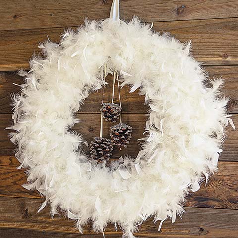 Feathered Pinecone Wreath