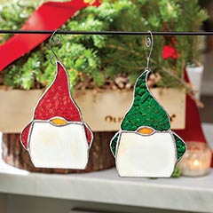 Stained Glass Gnome Ornaments