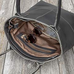 Pewter Leather Tote