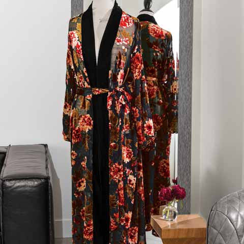 Blossoming Velvet Kimono