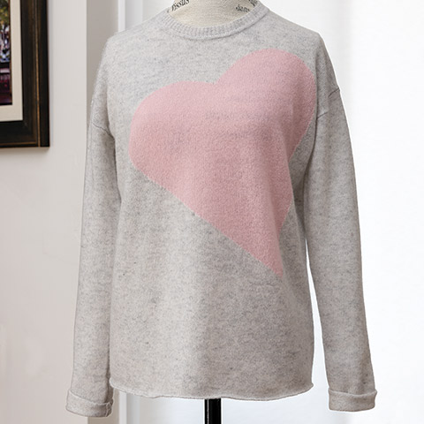 Heather Heart Cashmere Sweater
