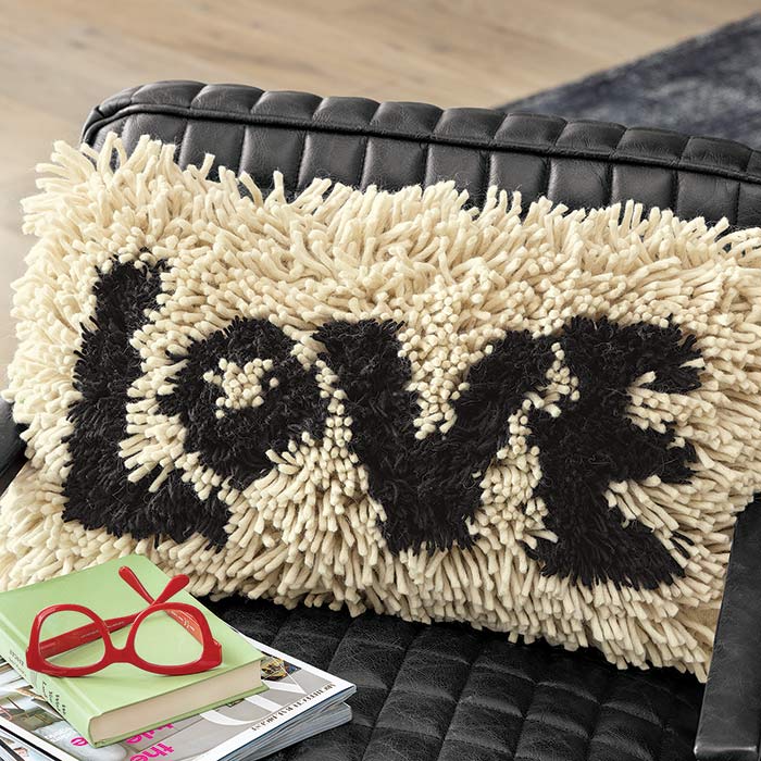 Shag Wool "Love" Pillow