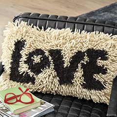 Shag Wool "Love" Pillow