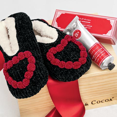 Midnight Heart Slippers & Lotion