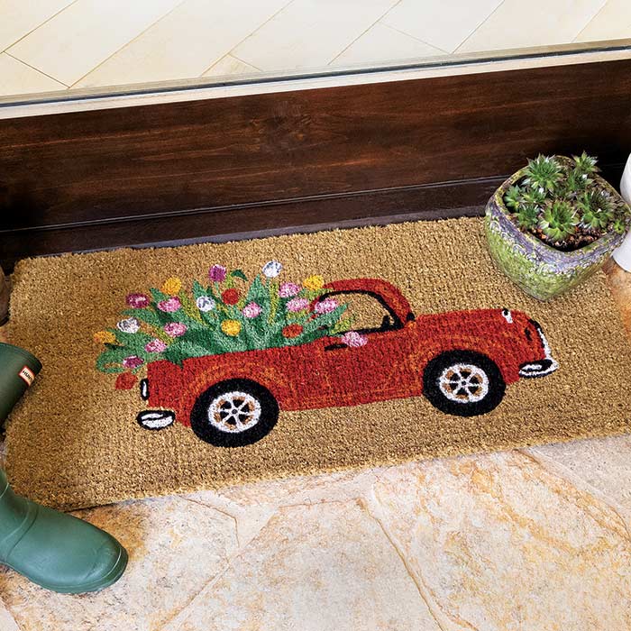 Tulip Truck Estate Mat, Door Mats Olive & Cocoa, LLC