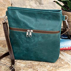 Product Image of Teal Leather Crossbody Bag
