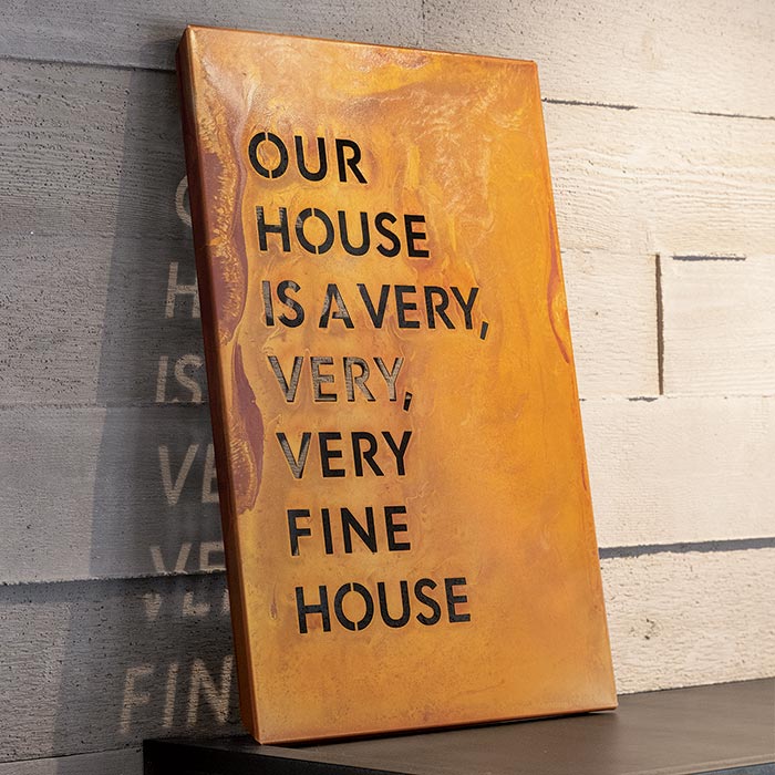 "Our House" Rustic Metal Art