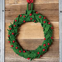 Product Image of Felt Holly Berry Wreath