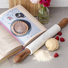 Marble Rolling Pin & Cookbook