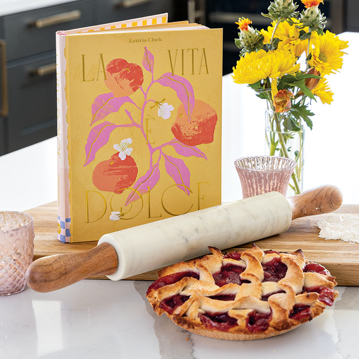 Marble Rolling Pin & Cookbook