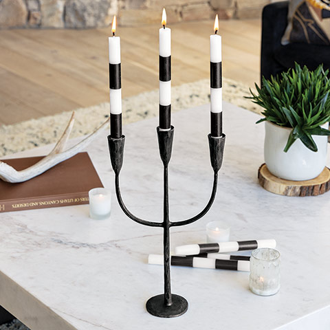 Midnight Metal Candelabra