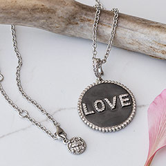 Double Sided Love Pendant Necklace