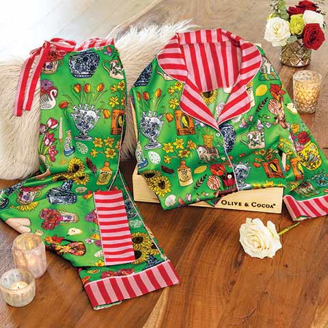Lush Garden Silk Pajamas