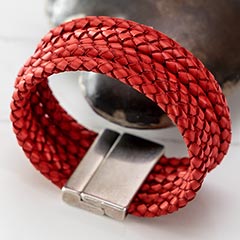 Red Leather Wrap Bracelet