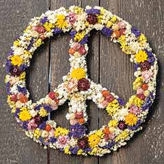 Peace Sign Floral Wreath