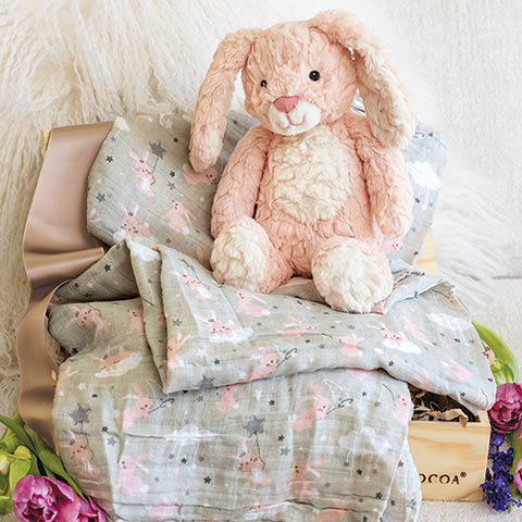 Pink Musical Bunny & Swaddle