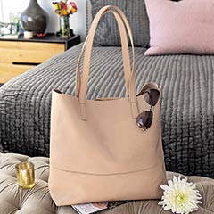 Product Image of Faded Pink Leather Tote