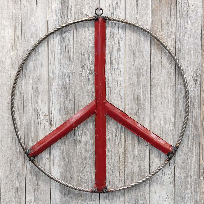 Reclaimed Metal Peace Sign