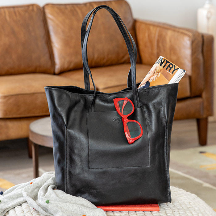 Obsidian Leather Tote