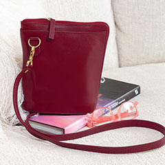 Product Image of Crimson Leather Crossbody Bag