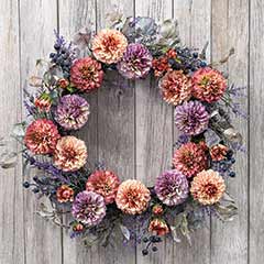 Product Image of Lush Zinnia Wreath