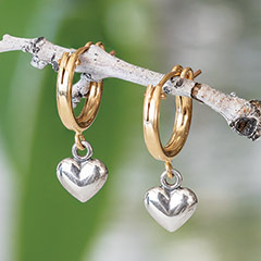 Product Image of Gold & Silver Heart Earrings