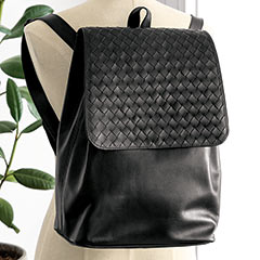Artisan Woven Leather Backpack