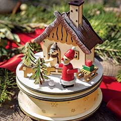 Santa's Cottage Music Box