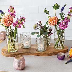 Product Image of Grande Tray & Seeded Glass Vases