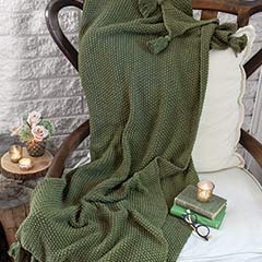 Evergreen Tasseled Knit Throw