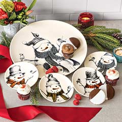 Friendly Snowman Plate Set