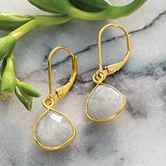 Faceted Moonstone Earrings