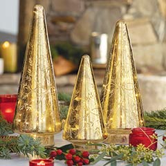 Gilt Snowflake Lit Trees