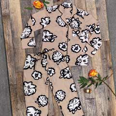 Product Image of Olive & Cocoa Taupe Fleur Pajamas