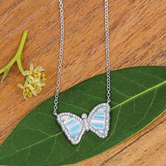 Opal Butterfly Necklace