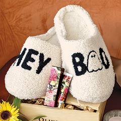 “Hey Boo" Slippers & Lotion