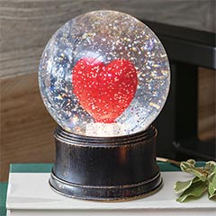 Lit Heart Snow Globe