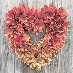 Ombr&eacute; Heart Wood Rosette Wreath