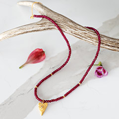 Red Onyx Heart Necklace