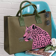 Product Image of Beaded Jaguar Canvas Tote